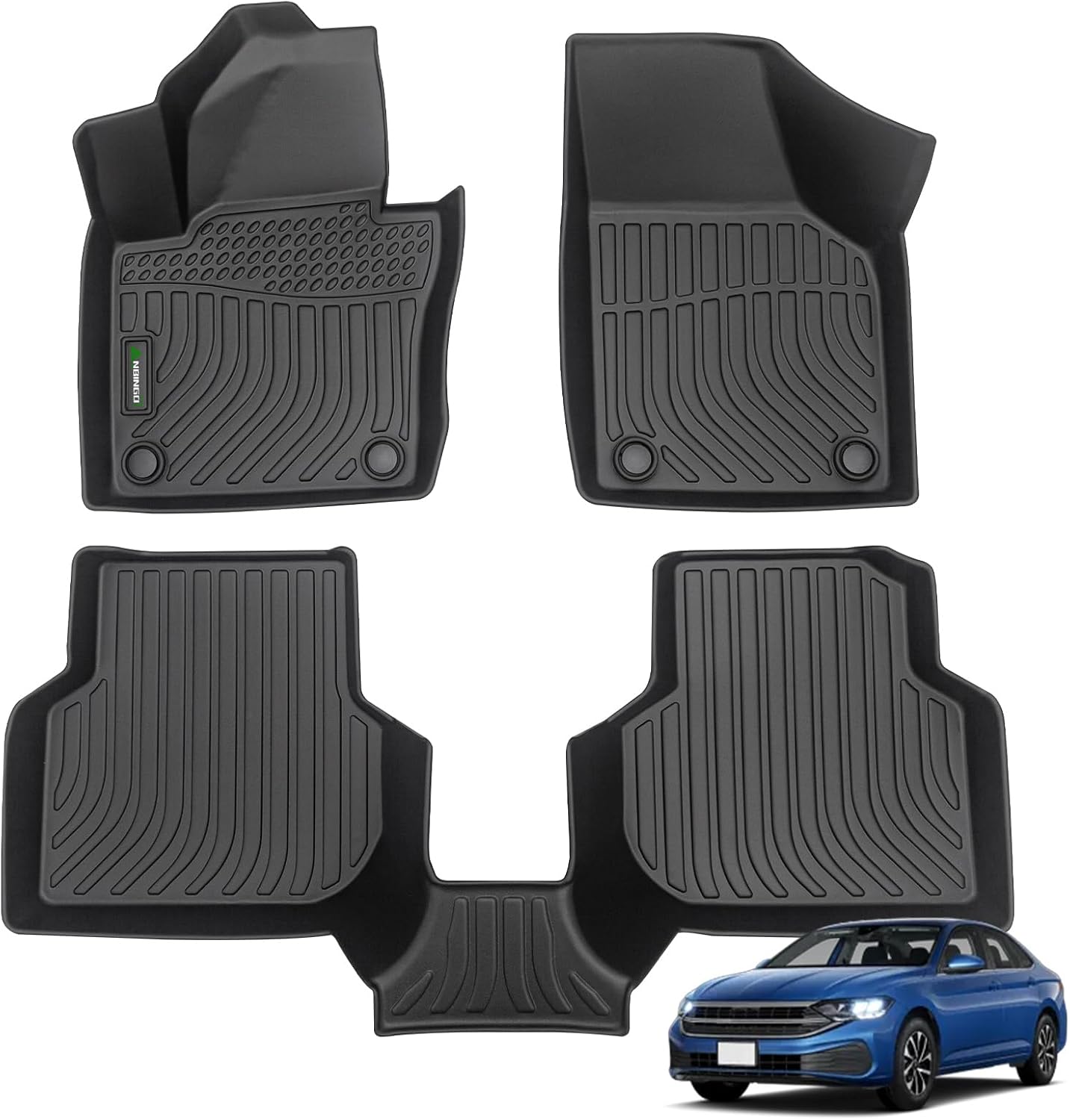 Tapetes piso auto impermeables TPE para todo clima negro