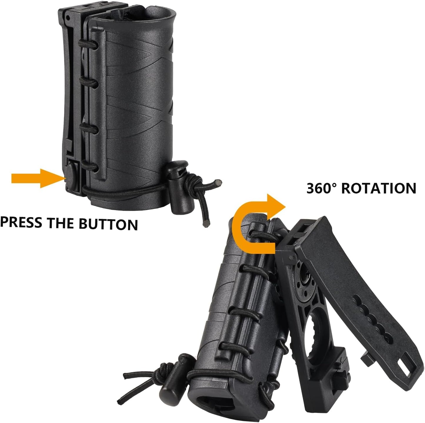 Soporte linterna táctica cinturón funda giratoria 1-1.2pulg
