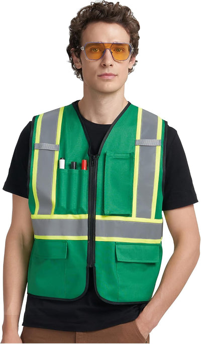 Chaleco seguridad alta visibilidad con bolsillos