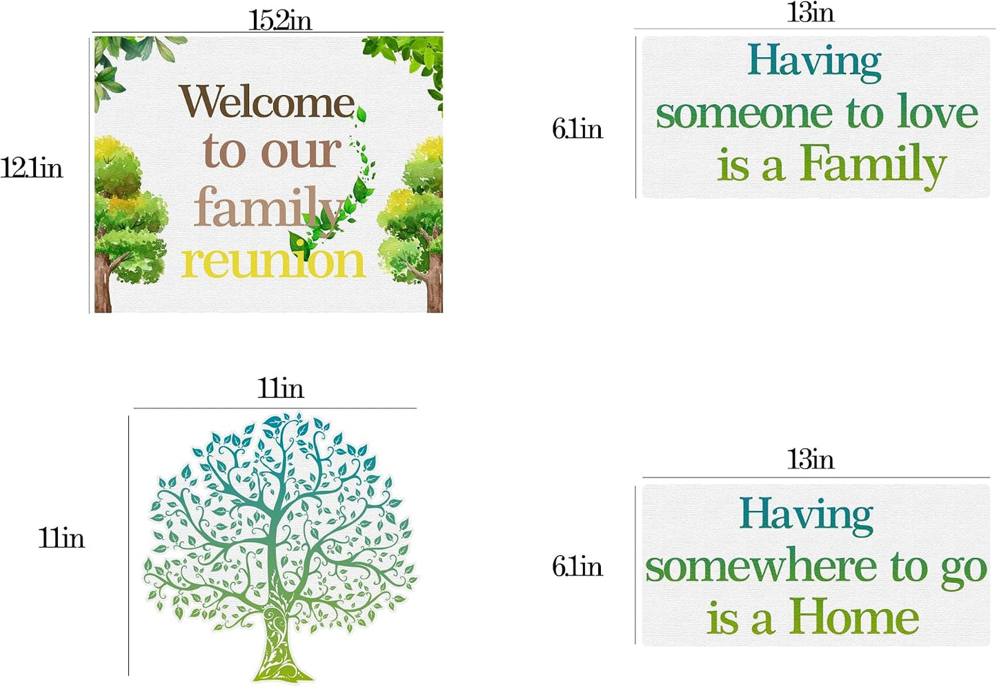 4 Carteles Familia Welcome to Our Family para Patio