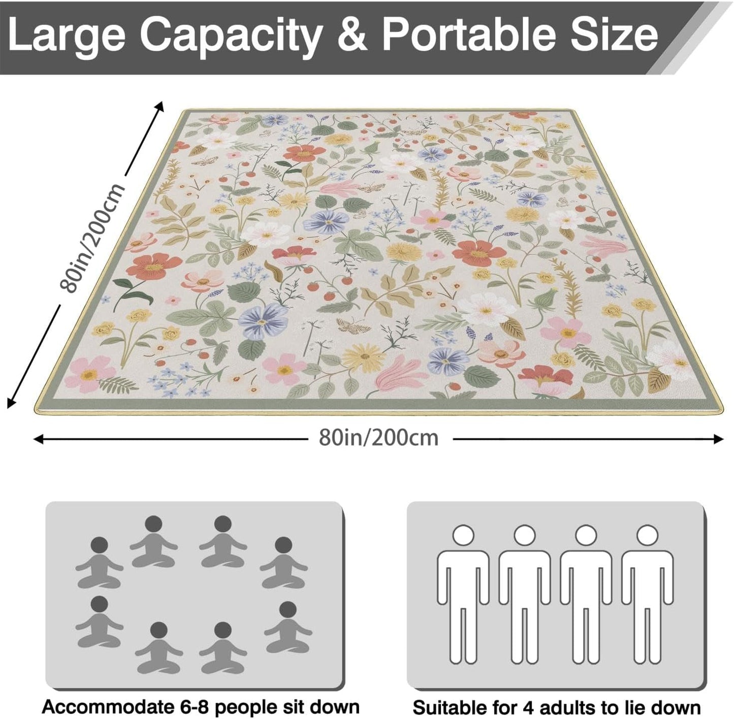 Manta picnic impermeable 80x80" 3 capas