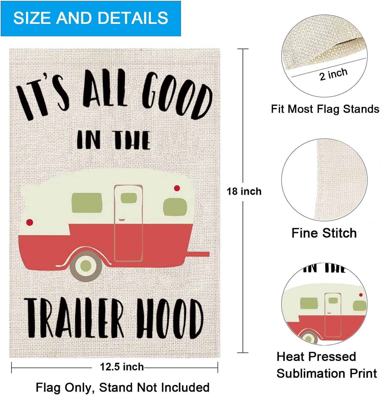 Bandera campamento «It's All Good In The Trail»