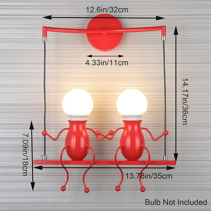 Lámpara pared LED creativa con caricatura niños Art Deco