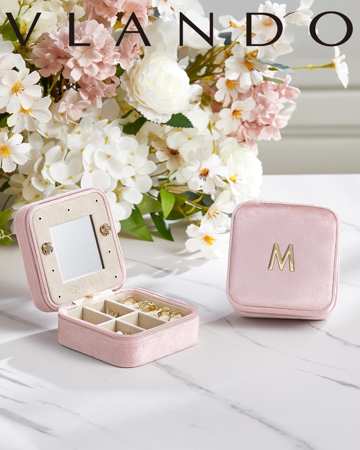 Estuche joyería viaje mujer niña letra L