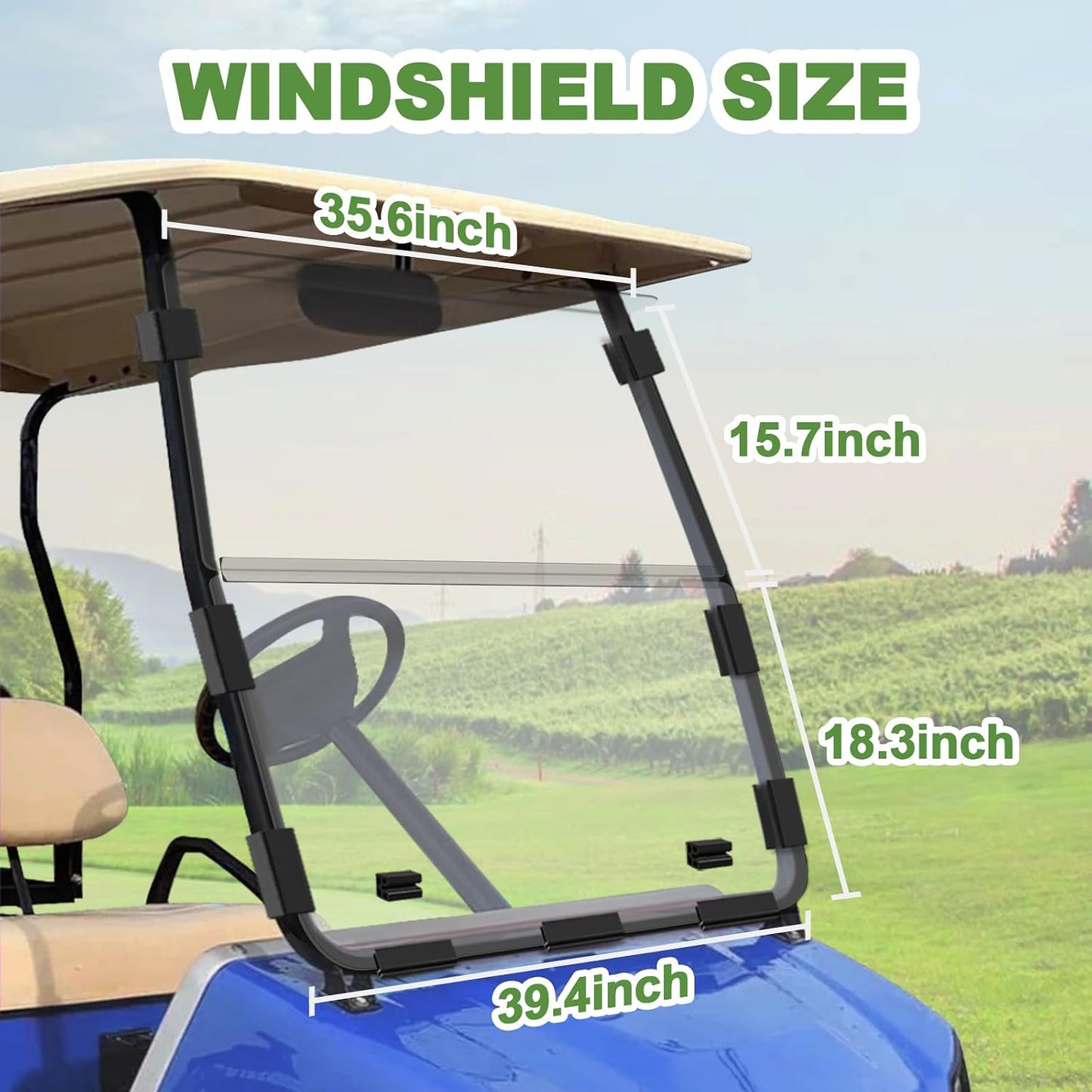 Parabrisas plegable coche claro para golf 2000.5-