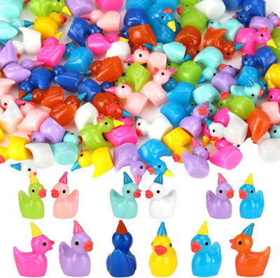 100 Mini Patos Resina Multicolor Adorno Hogar Jardín