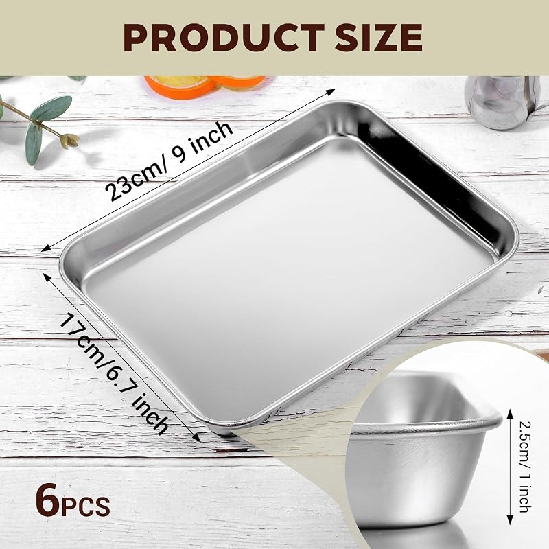 Set 6 bandejas acero inox para hornear galletas y sartén