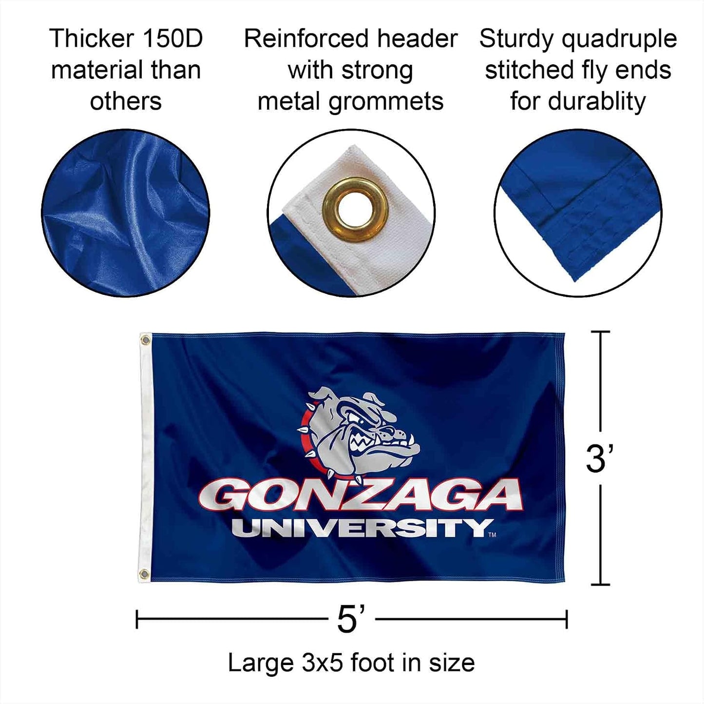 Bandera Gonzaga Bulldogs Wordmark