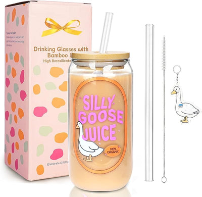 Taza vidrio rosa con tapa pajita 18oz para niñas