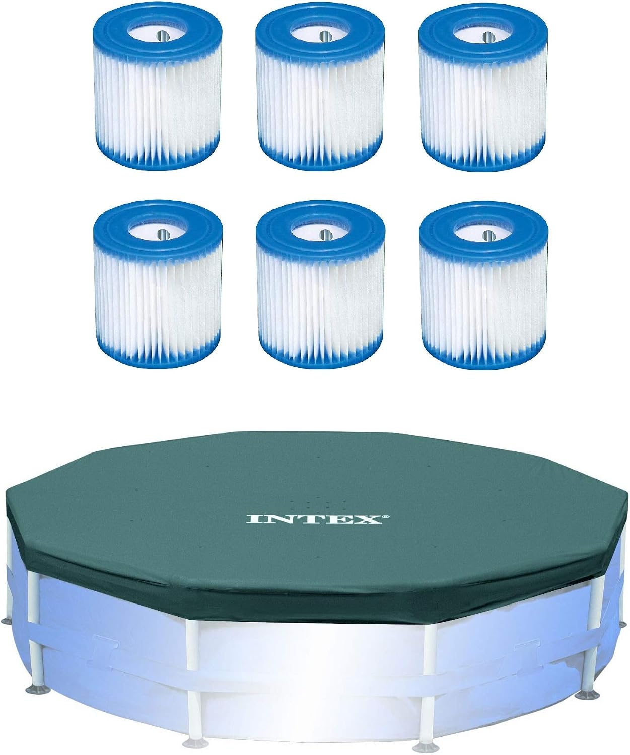 Filtro piscina Intex set 6 con cubierta redonda 10"