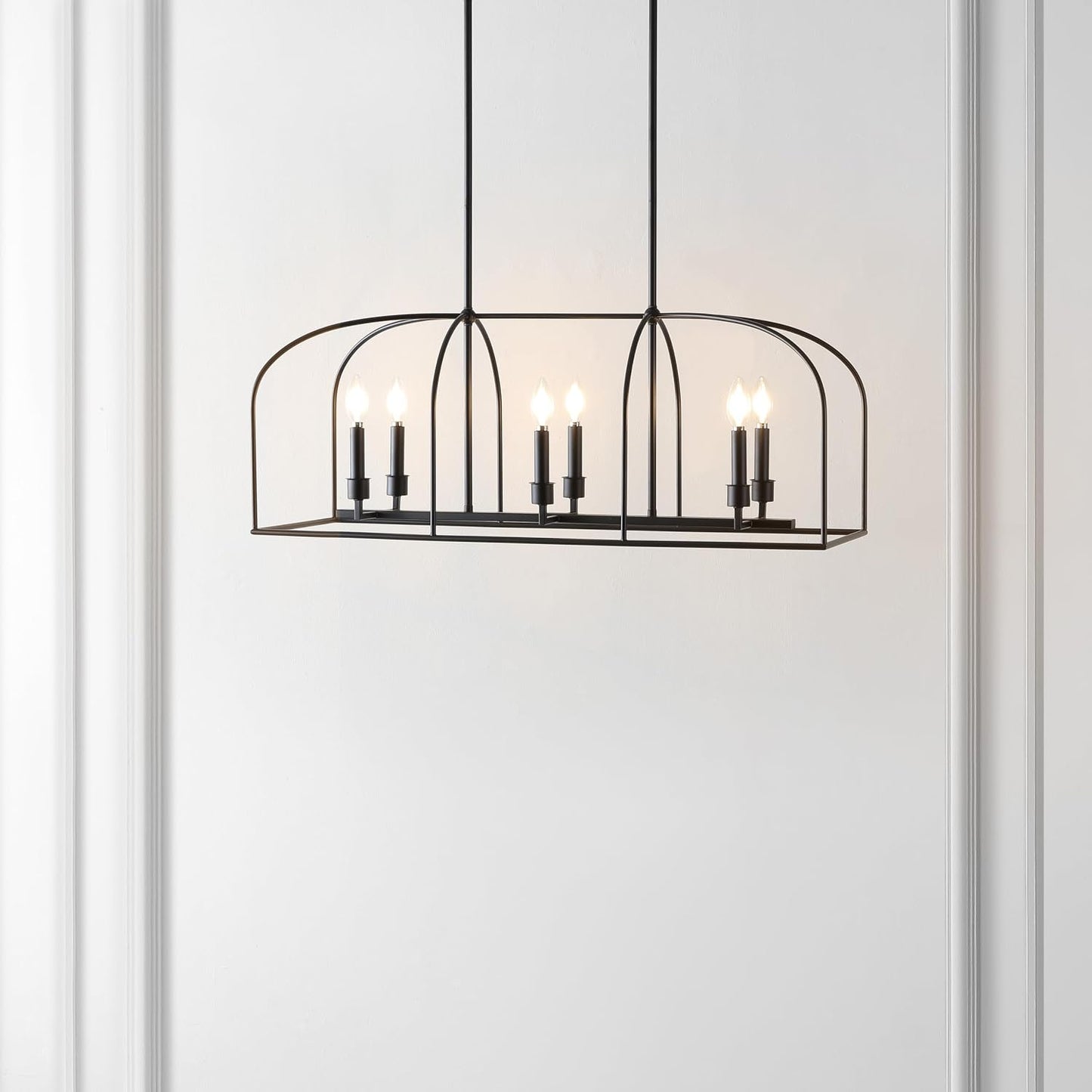 Lámpara de araña Bryndan 6 luces 35pulg negro diseño