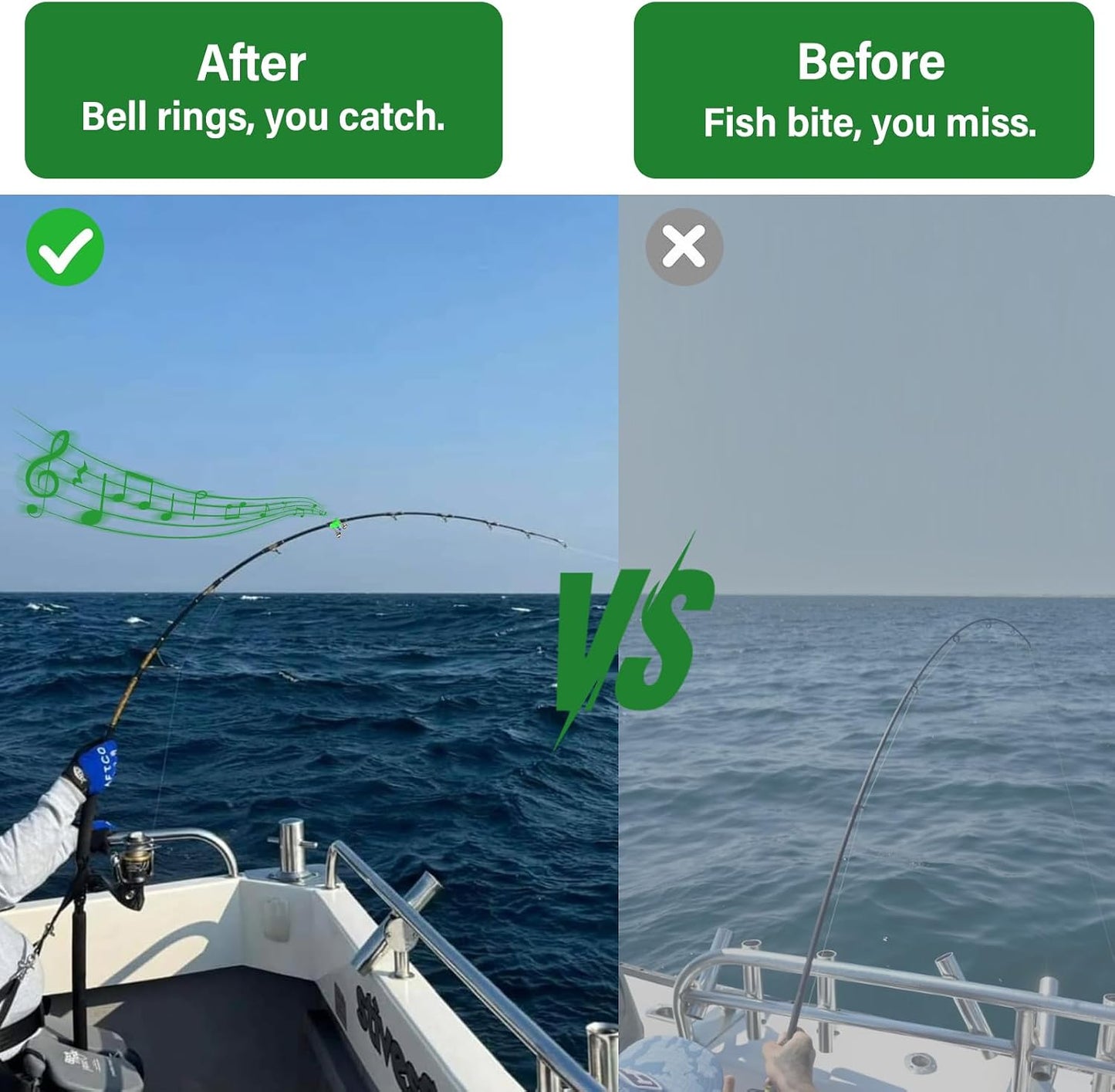 Campanas para caña pesca alerta de mordida