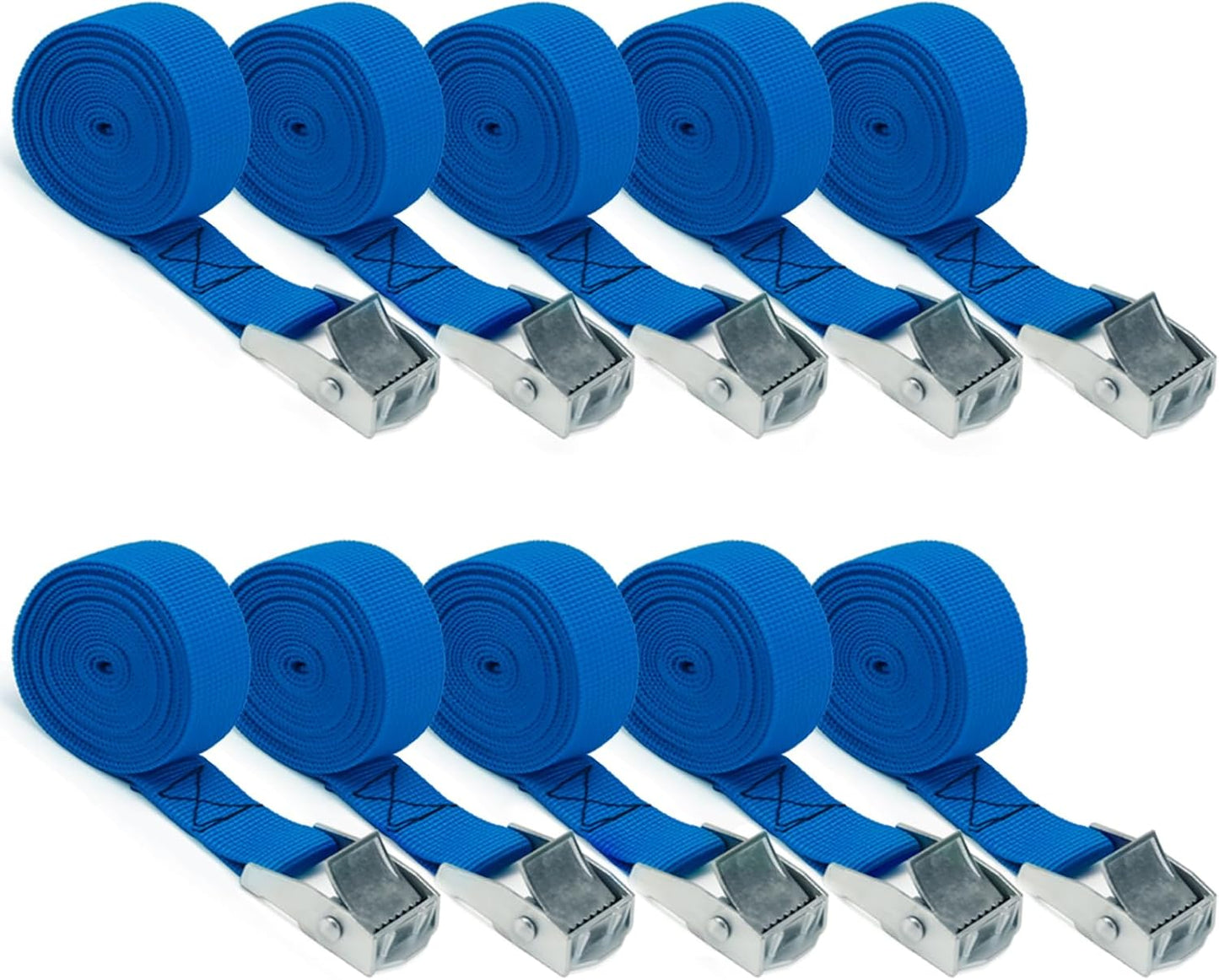 10 Correas Amarre Hebilla Ajustable 1x78" Azul Claro