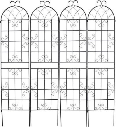 4 Enrejados Metal Jardín 86x19pulg para Plantas Trepadoras