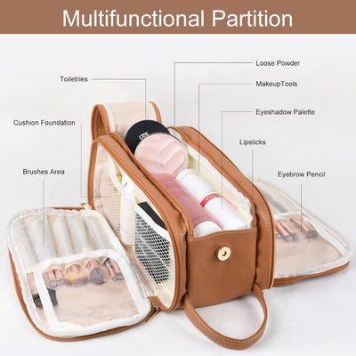 Bolsas maquillaje viaje marrón moderno