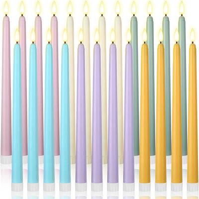 24 Velas Cónicas LED Parpadeantes 11pulg Sin Llama para Navidad