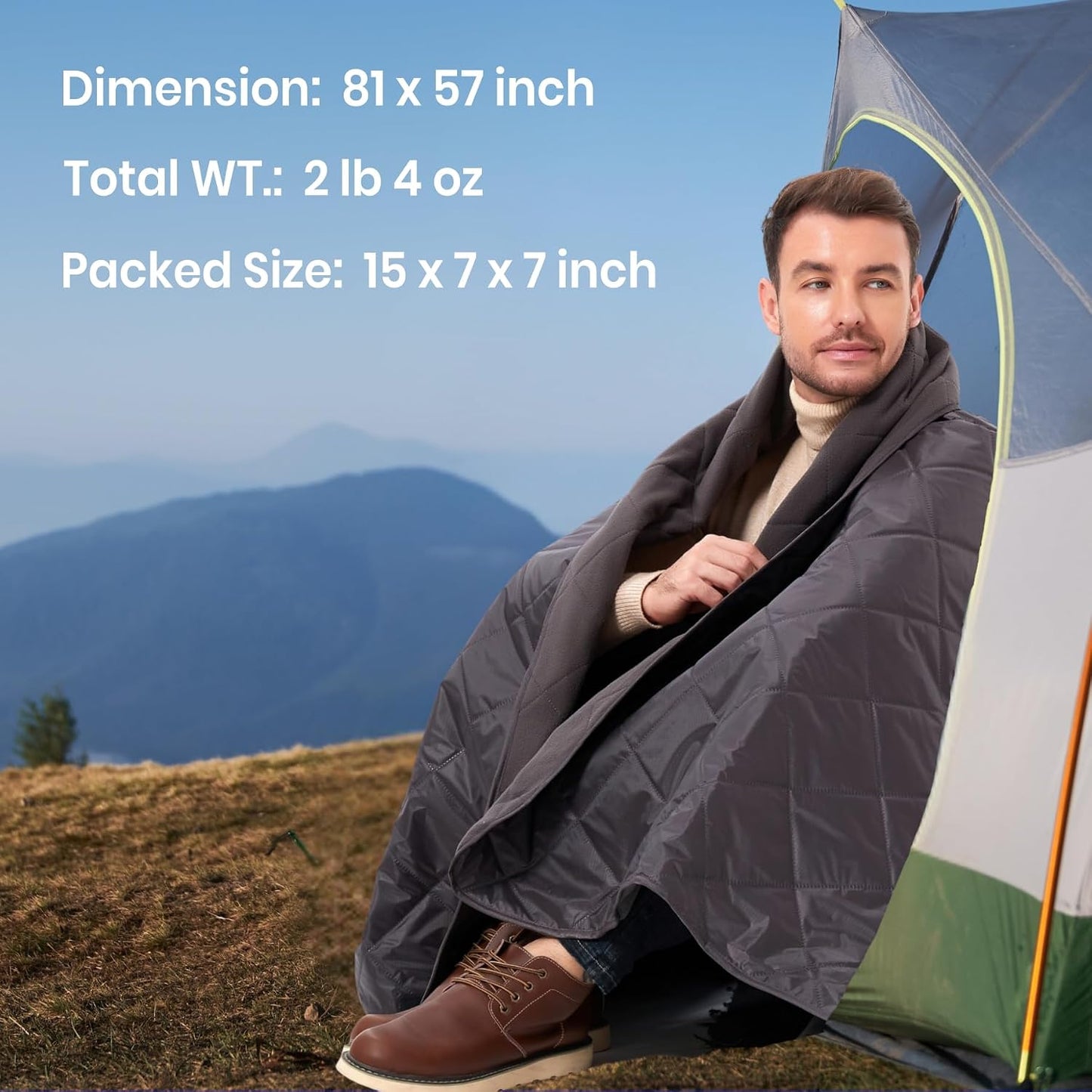 Manta 4en1 impermeable resistente viento forro polar 81x57
