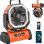 Ventilador recargable camping con linterna LED 8"