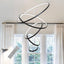 Candelabro LED moderno regulable para techo negro