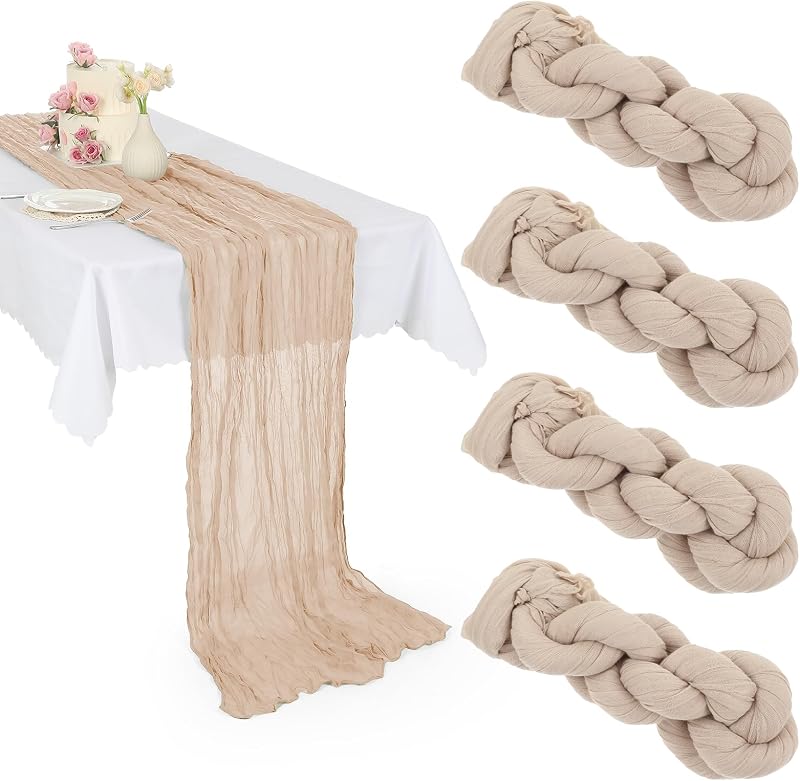 4 Caminos Mesa Gasa Beige 10ft Estilo Bohemio Vintage
