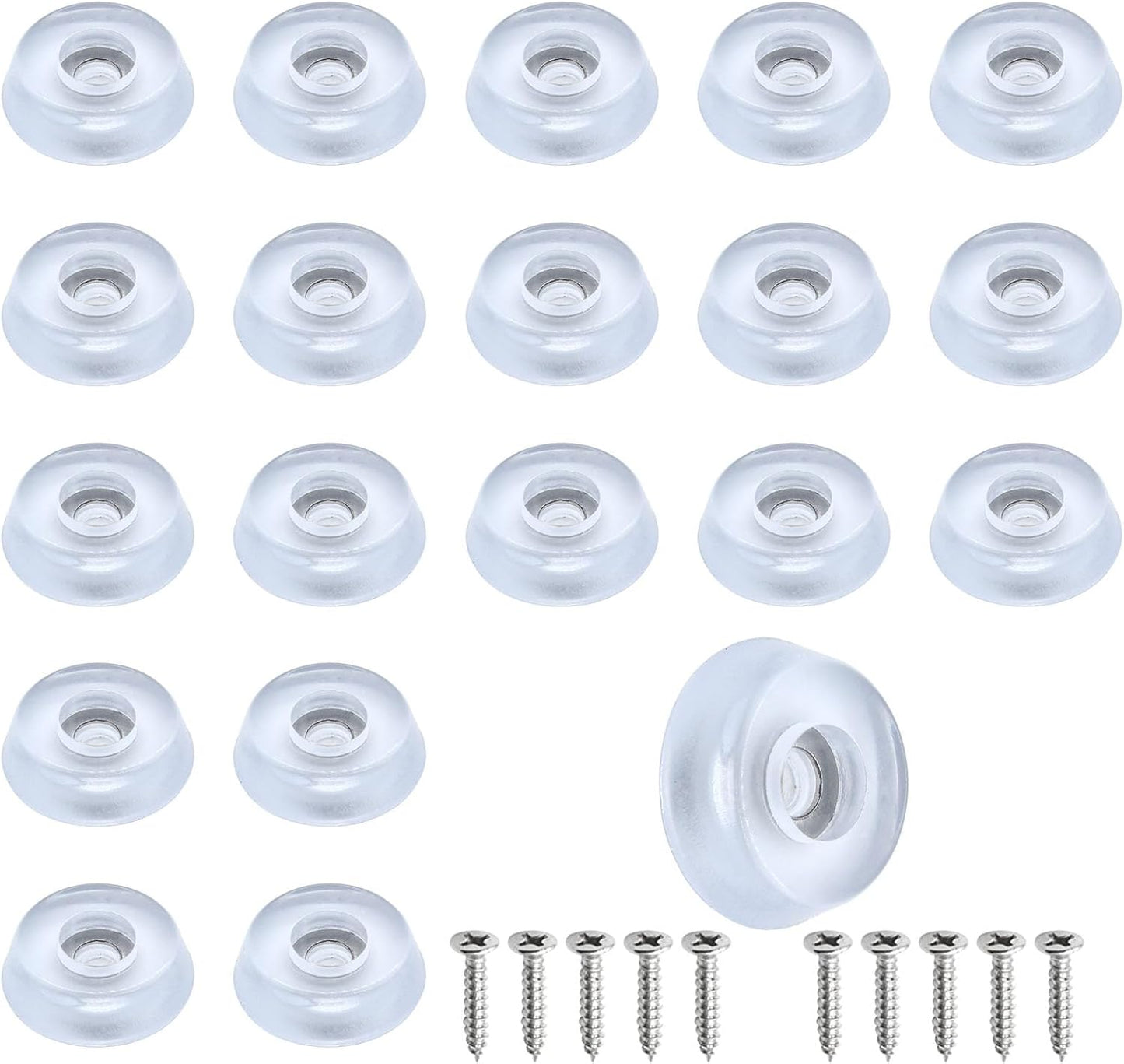20 Pzas patas goma transparente para tabla cortar y muebles