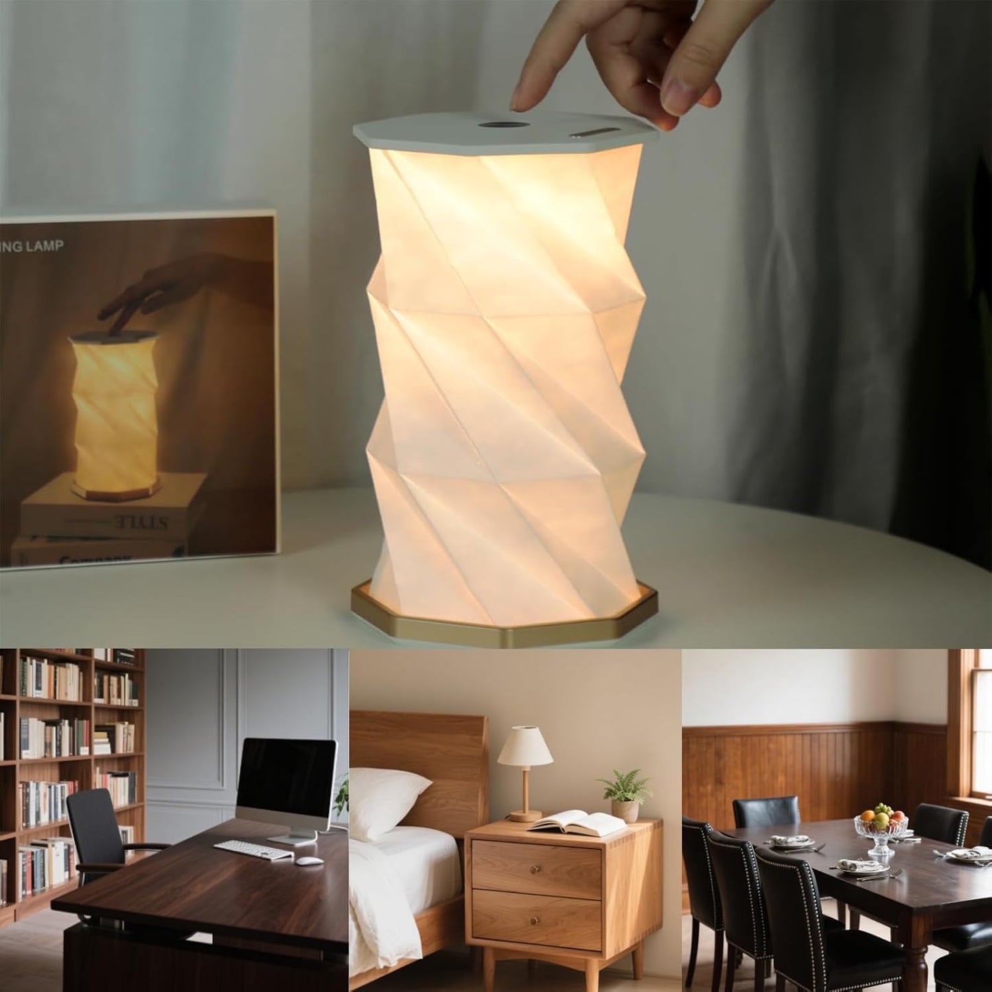 Lámpara mesa recargable inalámbrica luz nocturna táctil