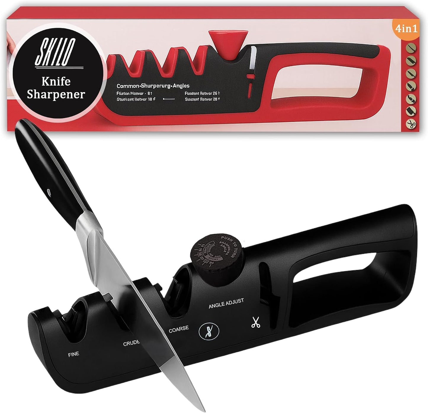 Afilador cuchillos 4en1 inox antiderrap cocina tijeras