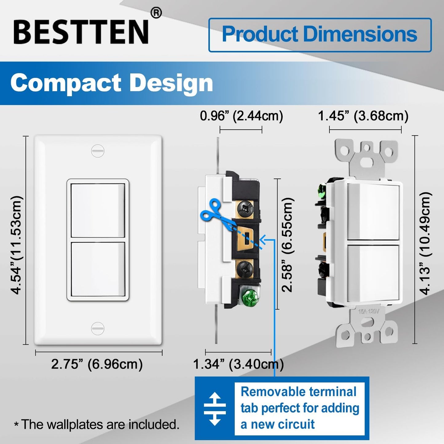 5 Interruptores Luz Doble 15-120V Pared Balancines Duales