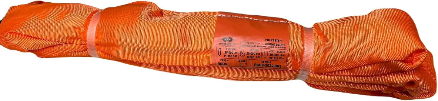 Eslinga redonda poliéster naranja 6ft 25000lb