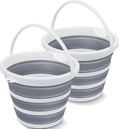 2 Cubos Plegables 10L para Limpieza Hogar Auto Camping