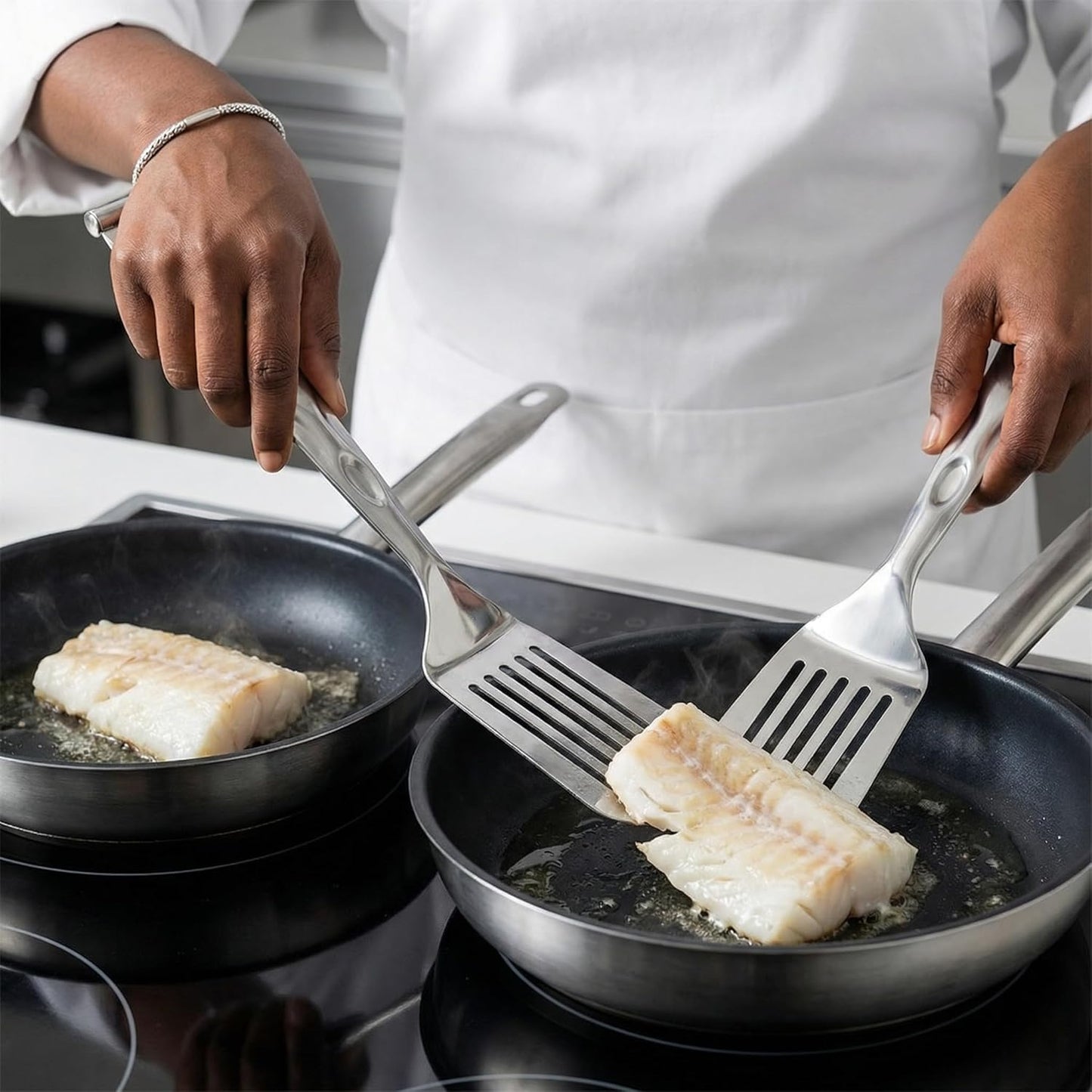 Pinzas espátula 2en1 acero inox 304 para cocina