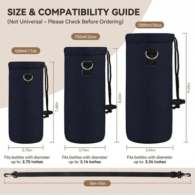 Fundas botella neopreno aislado 24oz/32oz con correa para caminar