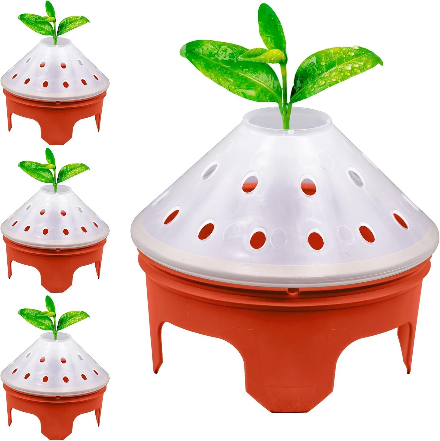 Kit germinación aire libre cúpulas invernadero 4 set rojo