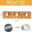 Llavero bambú pared con ganchos decorativos para cocina