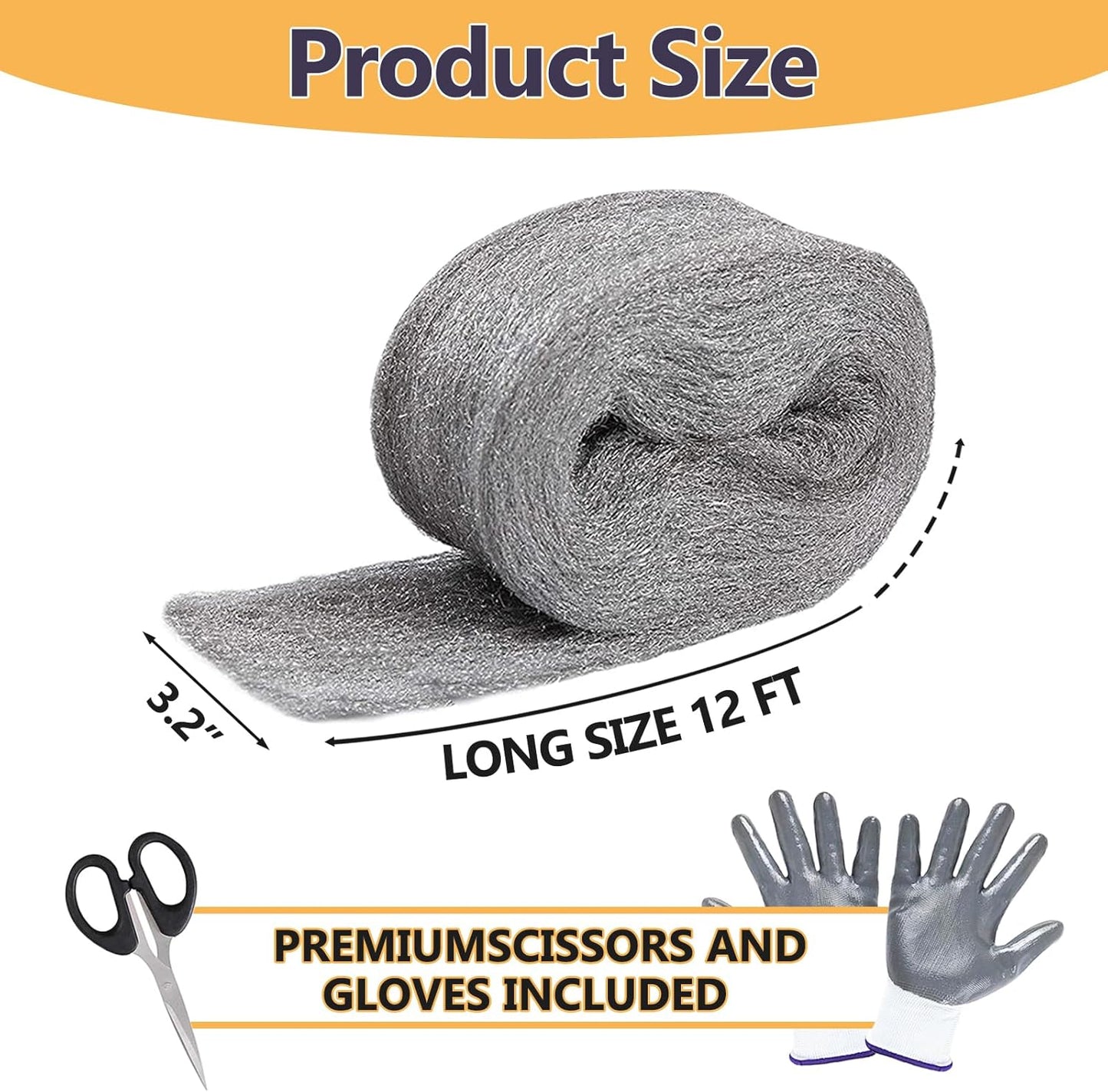 Lana acero control ratones 3.2pulg x12ft hogar garaje set 3