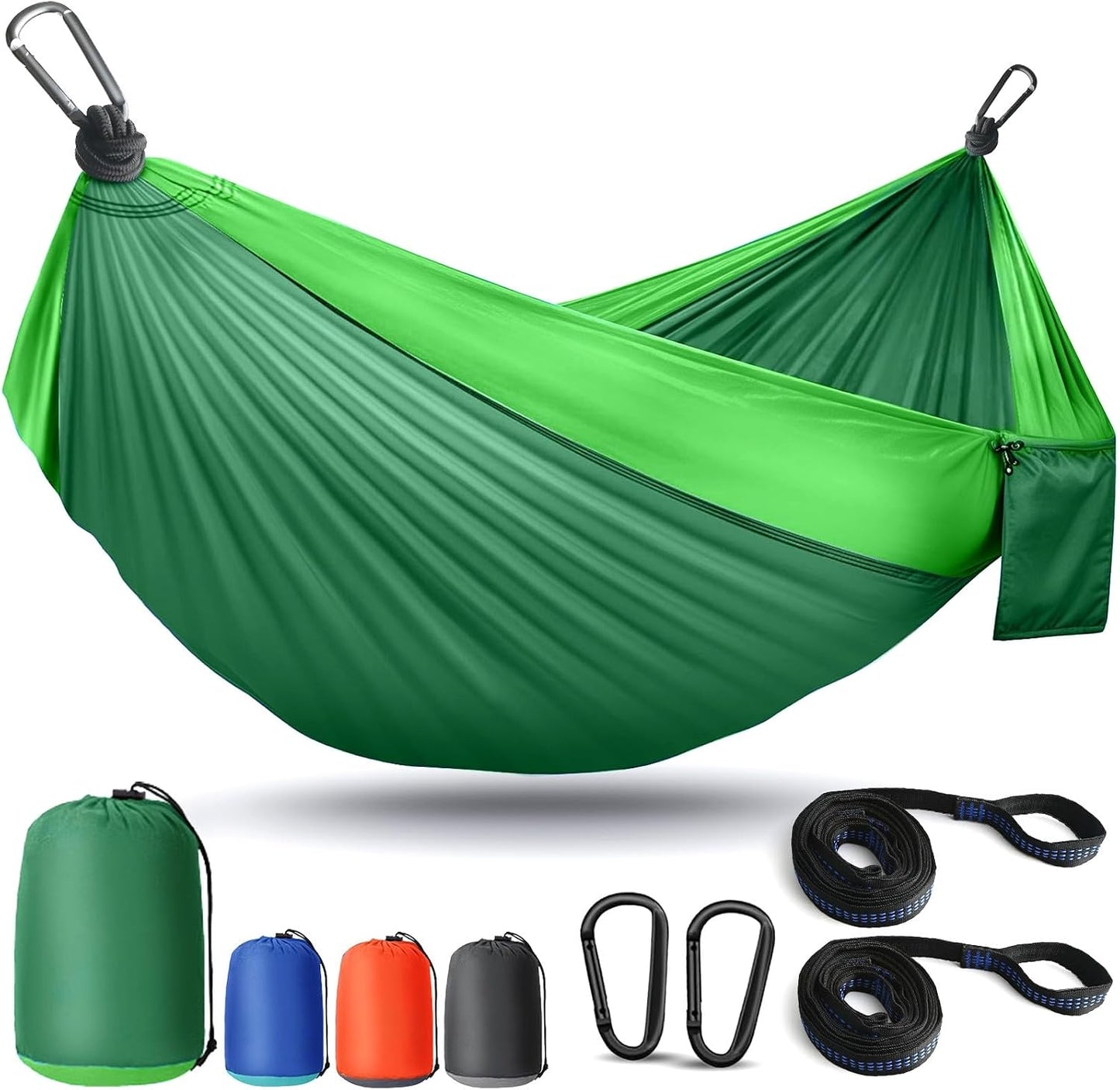 Hamaca portátil de nailon con correas para árboles