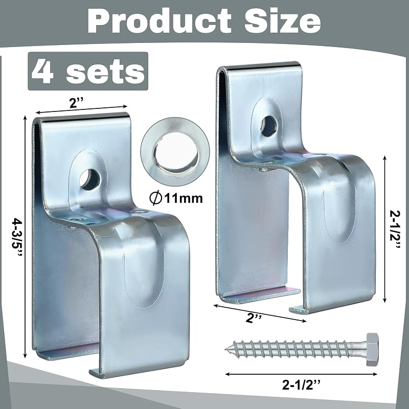 4 Set Riel Puerta Granero Acero Galvanizado Soporte Empalme