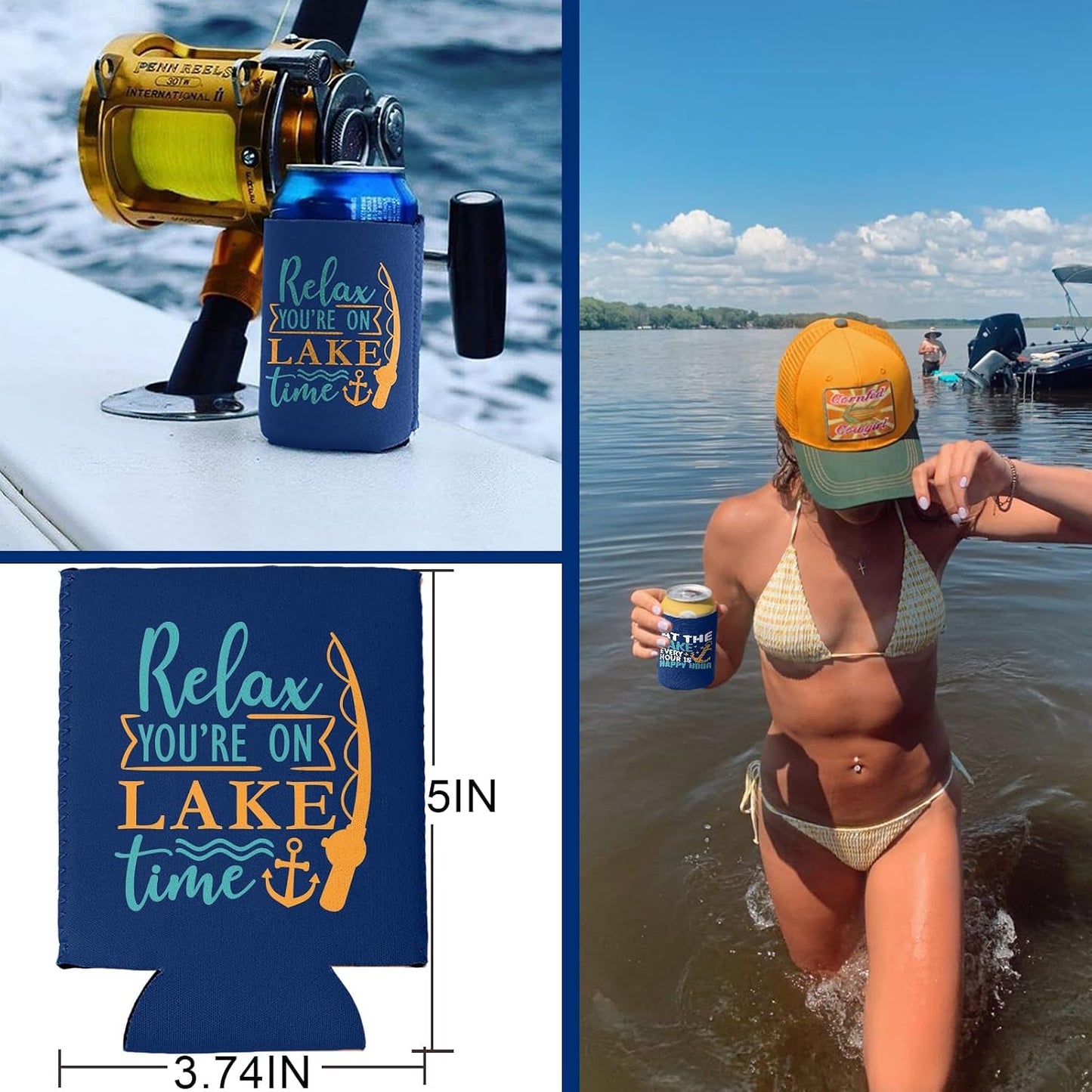 Fundas neopreno para latas pesca set 6 regalo dia padre