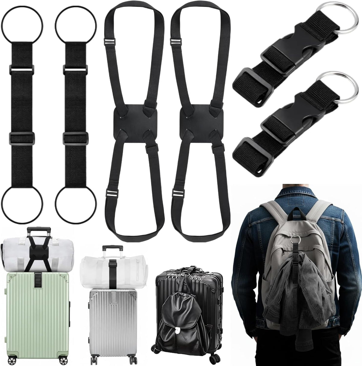 Correas ajustables para maleta bolsa viaje elásticas