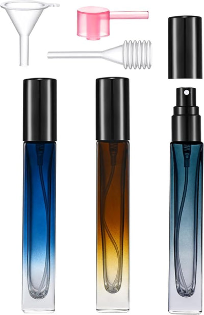 Botella atomizadora perfume recargable 3uds 0.3oz vidrio