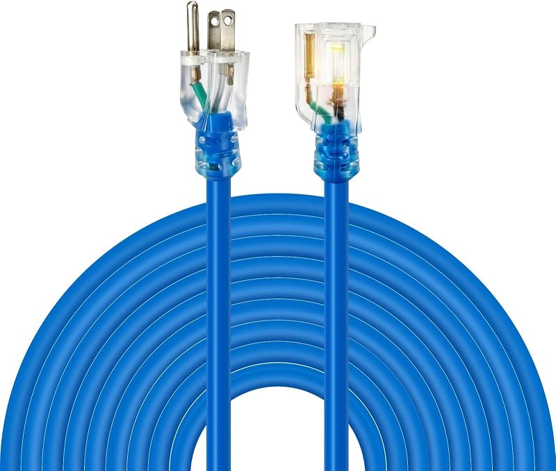 Cable extensión SJTW 50 ft 15A 125V azul exterior