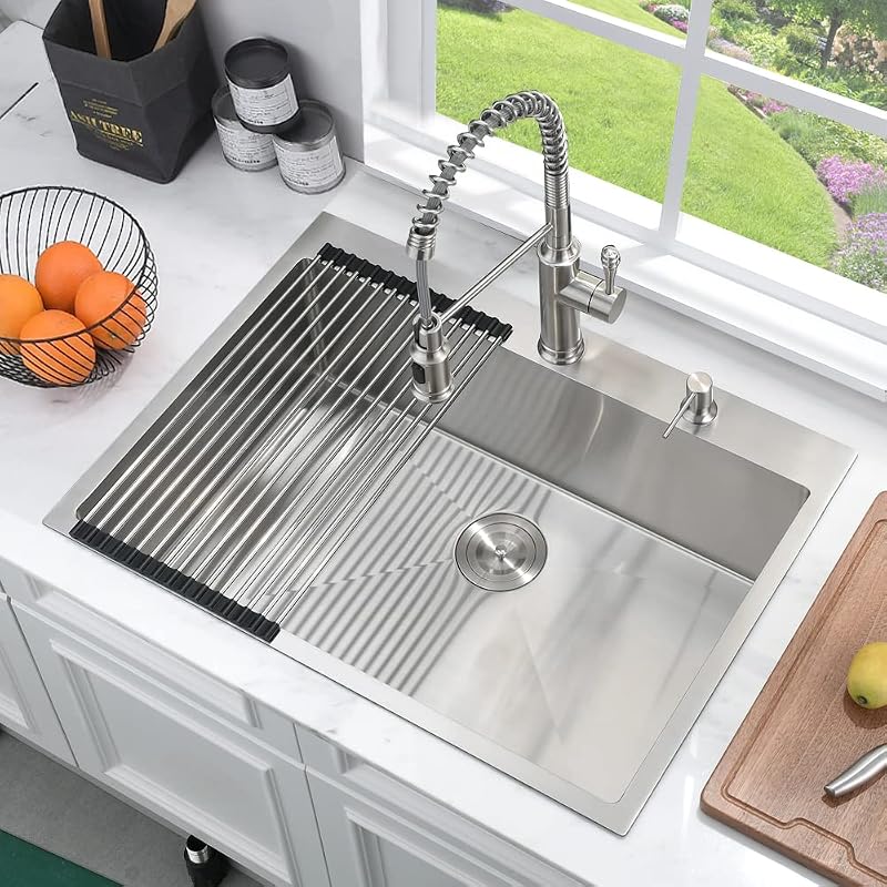 Fregadero cocina acero inox 33x22pulg con rejilla y colador