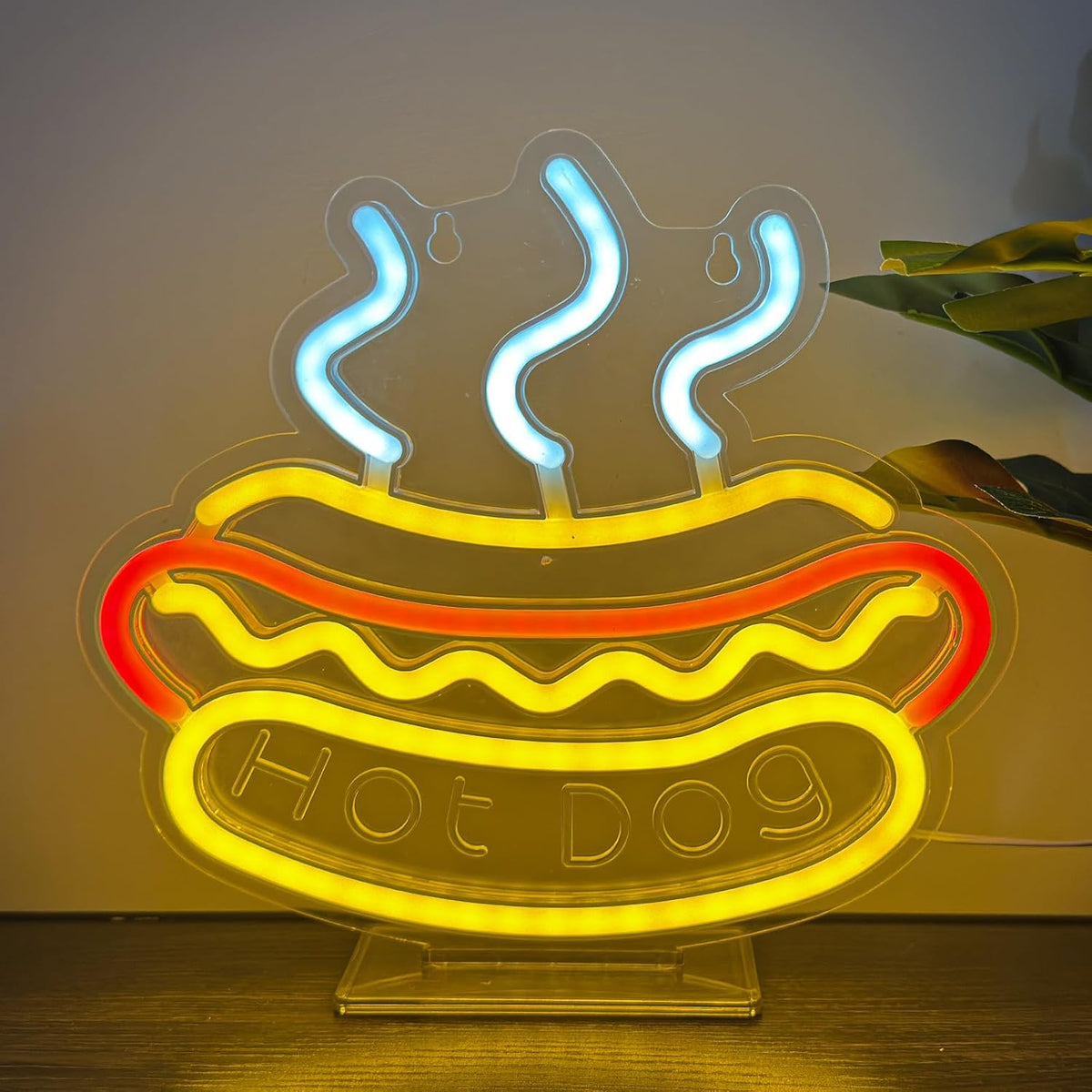 Letrero LED neón para perros calientes cocina bar