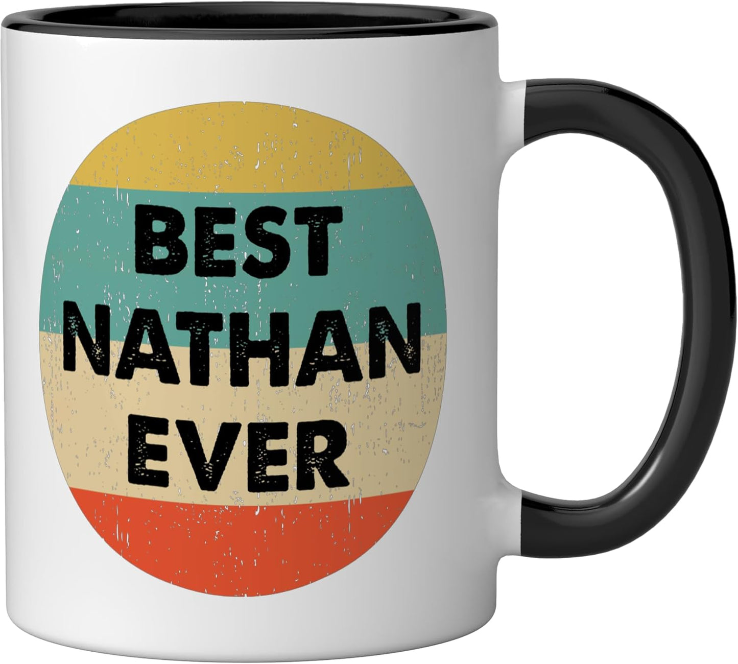 Taza Cerámica Nathan Name Negro/Blanco
