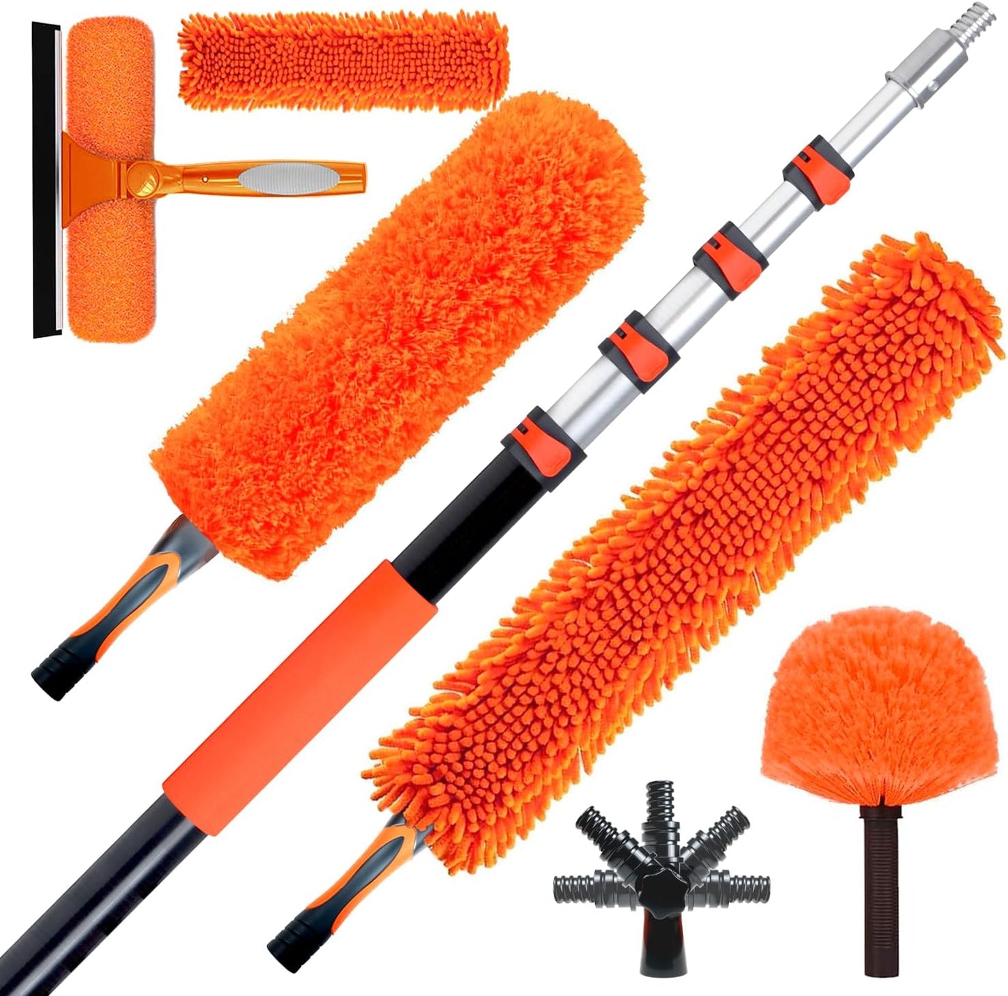 Kit limpieza plumero 20ft poste 5-12ft ventilador alto reutilizable