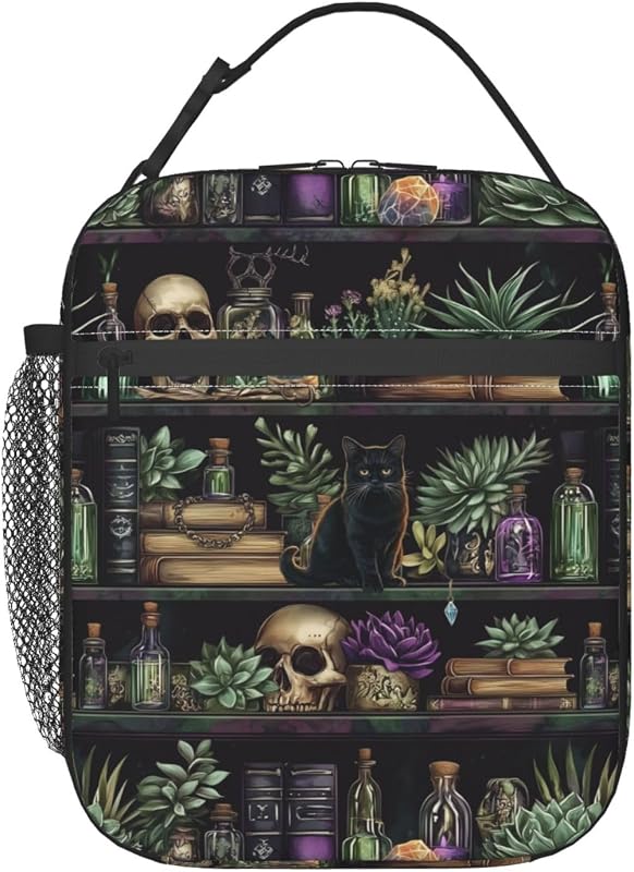 Bolsa almuerzo térmica calavera gótica reutilizable