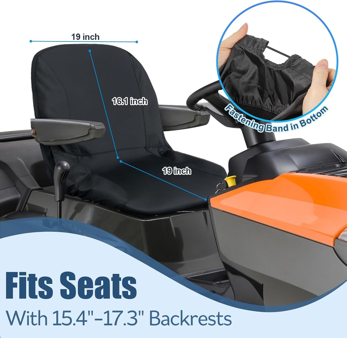 Funda asiento cortacésped malla 600D 12.6-14.6"