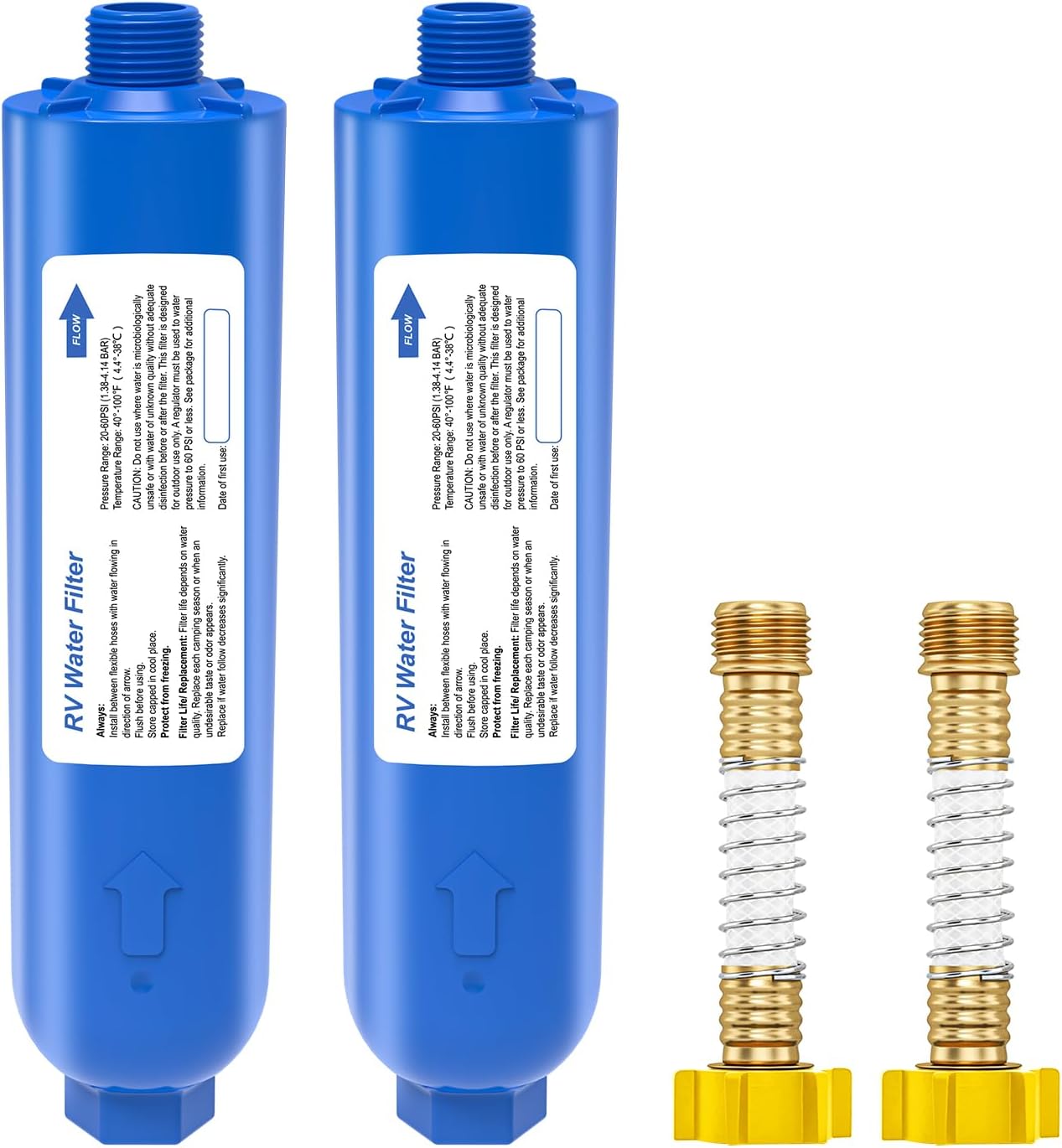 Filtro agua RV barco 2 protectores manguera NSF certificado