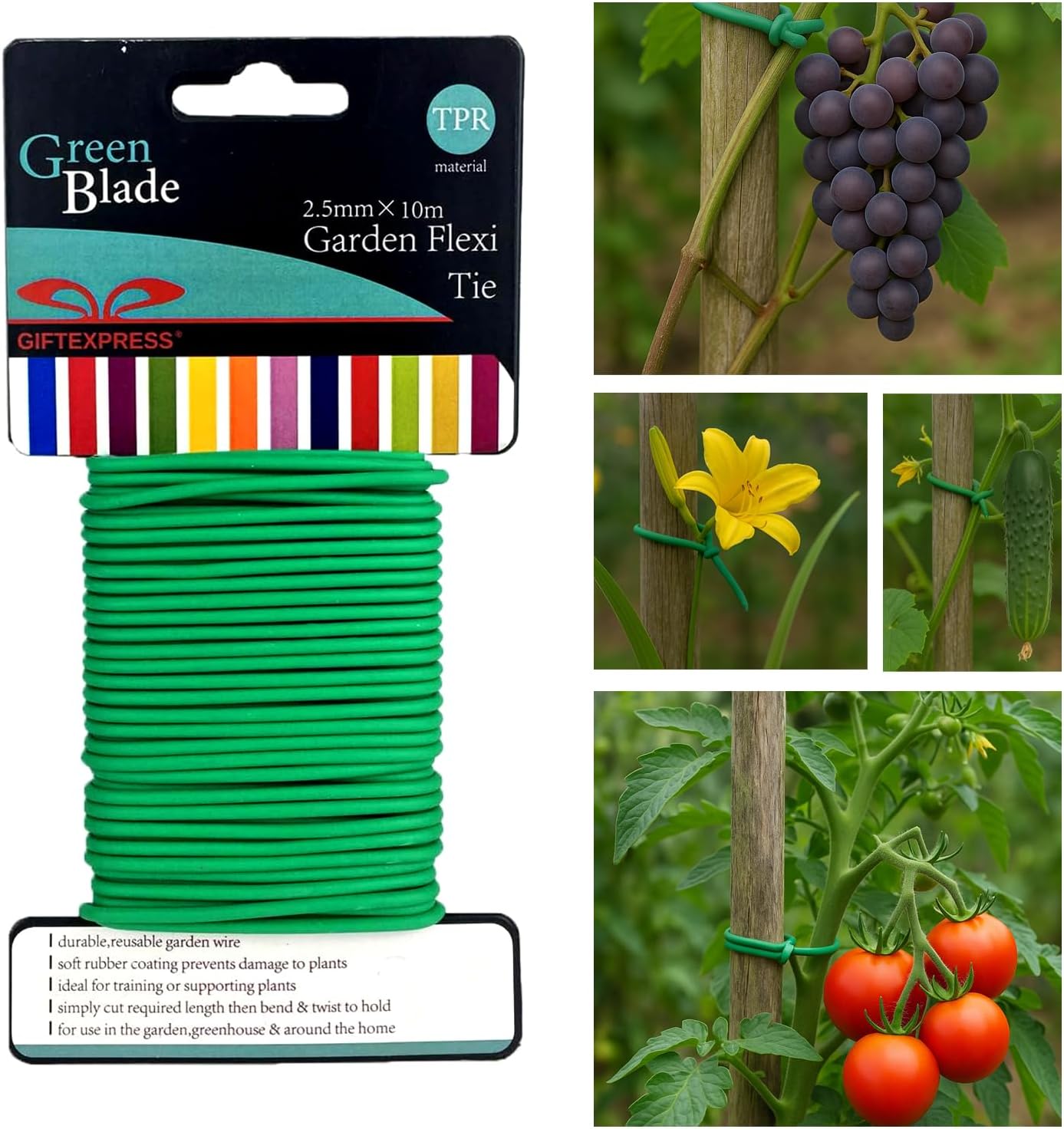 Alambre jardín 32.8ft soporte plantas tomates uvas