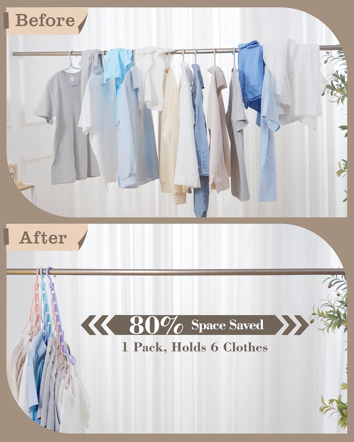 Perchas plegables reforzadas con gancho 360° para 96 ropa